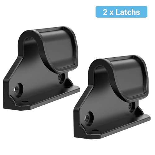 HAMOPY Auto-Lock Retractable Baby Gate Replacement Parts, Original Hardware Set (Including 2 x Latches + 2 x Brackets + 1 x Floor Hook + 1 Set of Screws) Only Fit 55“&71” Auto-Lock Baby Gate(Black) - color: Bk-p