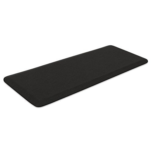 NewLife by GelPro Anti-Fatigue Designer Comfort Kitchen Floor Mat, 20"x48", Grasscloth Charcoal Stain Resistant Surface with 3/4" Thick Ergo-Foam Core for Health and Wellness - color: Grasscloth Charcoal, size: 48"L x 20"W x 0.8"Th