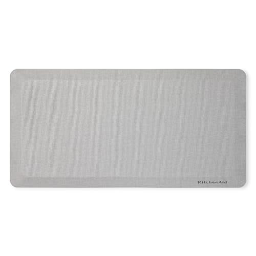 KitchenAid Gourmet Series Kitchen Comfort Gel Mat, Solid Basketweave, Matte Grey, 20"x39" - color: Matte Grey