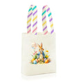 Easter Basket Bunny Canvas Tote Bag, 12.2x11 Inches, Natural Canvas, Hand-Carry, for Gift and Easter Egg Collection - color: A-blue
