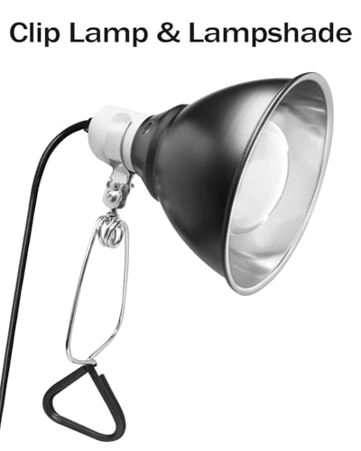 Pack of 2 Adjustable Heat Lamp Clip Stand Fixture for Reptile Heat Lamp, Flexible Reptile Dome Clamp Lamp Holder for Ceramic Heat Emitter & Reptiles Baking Heat Lamp Bulb
