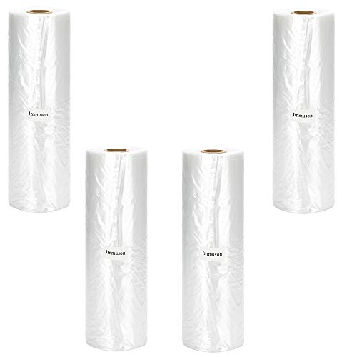 Immuson Food Storage Bag, 12 x 20 Plastic Produce Bag on a Roll Fruits, Vegetable, Bread, Food Storage Clear Bag (4 Rolls-1400 Bags) - size: 4 Rolls-1400 Bags