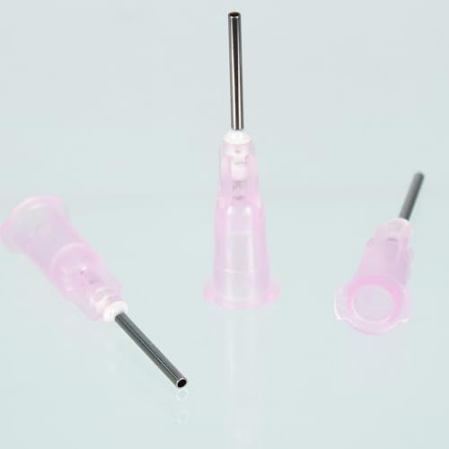 100pcs 18G blunt tip glue dispensing nozzles Blunt-nosed needle glue applicator, used for applying industrial liquids, adhesives, inks, perfumes, lip glosses.0.5 inches - size: 18G 100pcs