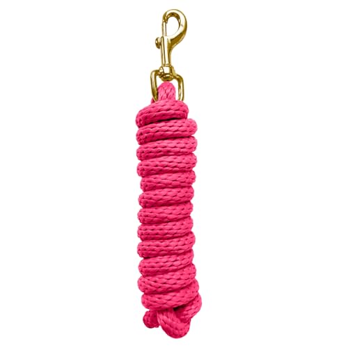 5/8" x 8' Nylon Horse Lead Rope (Peach Pink) | Durable nylon material, cast iron hardware, ideal for daily use, training and showing. - color: Peach Pink
