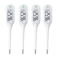 8 Second Basal Thermometer for Adults & Kids, Accurate & Safe, Pack of 4 | Fever Alarm and Memory Recall, Oral, Ovulation or Underarm Use - size: 4 Pack