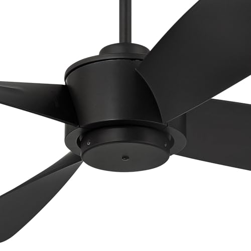 Casa Vieja 56" Grand Milano Black Outdoor Ceiling Fan with 12" Downrod | Modern Industrial Style Remote Control Damp Rated for Patio Exterior House Home Porch Gazebo Garage Barn - size: Includes 12" Rod