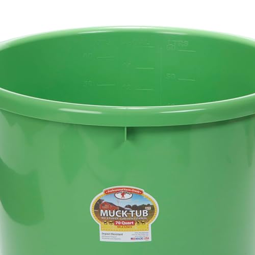 Little Giant® Plastic Muck Tub | Durable & Versatile Utility Bucket with Handles | Muck Bucket | Durable Handles | 70 Quart | Lime Green - color: Lime Green, size: 70 quart