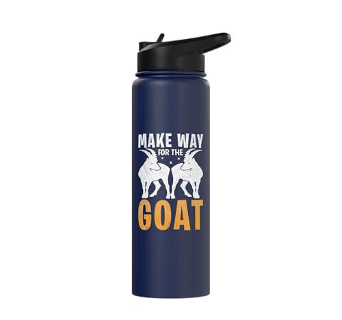 Make Way For The Goat Goats Stainless Steel Insulated Water Bottle - color: Navy Blue