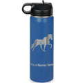 LaserGram Personalized 20oz Water Bottle, Horse (Dark Blue) | Engraved Gift, Vacuum Insulated Stainless Steel, Flip-Top Straw Lid, Laser Engraved With Your Name - color: Dark Blue, size: 20 Ounces