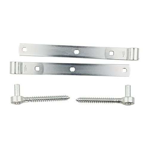 National Hardware Heavy Duty Gate Strap Hinges, 12 in, Steel, Zinc Plated | 150 lb Safe Working Load for Gates, Sheds and Barns; WeatherGuard Coating, Easy Bolt-On Install - size: 12 Inch