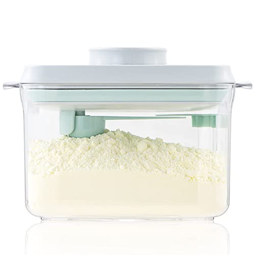 Baby Formula Container, 11oz Airtight Milk Powder Dispenser with Pop Lid | 1000ml Home Storage Holder with 5g Scoop, Scraper, and BPA-Free AS Body for Baby Feeding, Daycare, Overnight Stays and Travel - color: 11 oz - Clear