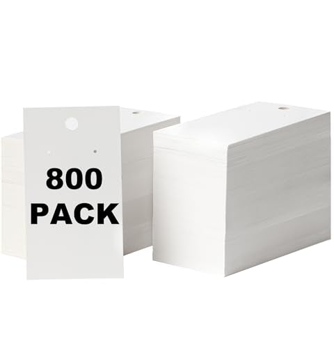 800 Pack Earring Cards - Earring Display Cards - Custom Earring Cards For Earring Display - Hanging Earrings - 2 x 3.5 Inches - White (Pack of 800) - color: 800 PACK