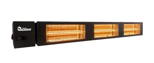 DR. INFRARED HEATER 4500W Electric Infrared Patio Heater, Wall/Ceiling Mount, IPX2 Weatherproof, 208V-240V, Remote Control for Patio, Workshop, Restaurants & Outdoor Dining - size: 61 Inches