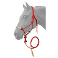 Tough1 Rawhide Noseband Rope Halter with Lead - color: Red