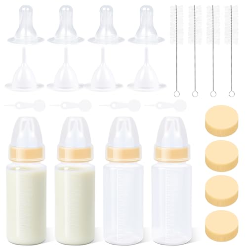 Puppy Kitten Nursing Bottle 5oz - Small Animal Feeding Kit with Nipples | Hand Feeding Supplies for Puppies, Kittens, Rabbits, Ferrets & Newborn Pets - color: YELLOW