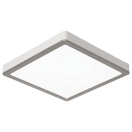 Homewerks 7105-12-BN Bathroom Fan with Light 100-CFM 2 Sones Square Ventilation Fan Dimmable LED Light and Magnetic Trim Ring Brushed Nickel - color: 100 CFM Brushed Nickel Square