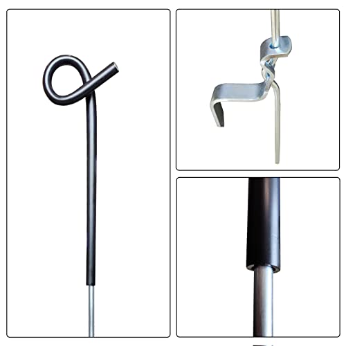 ARIFARO 30Pack Step in Fence Post 41 Inch Pig Tail Step-in Fence Post,Electric Fencing Post,Metal Garden Fencing for Pasture Boundary,Black - color: Black