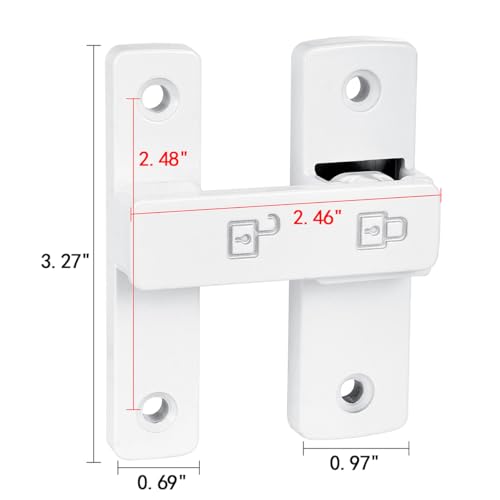 White 180 Degree Zinc Alloy Barn Door Latch, Flip Gate Lock | Sliding Door Latch Lock,for bedroom,garage,balcony,barn,bathroom,drawer,Wine Cabinet,window,cabinet,pet enclosures - color: White_180 Degree