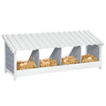 PETSFIT 4 Holes Chicken Nesting Box, PVC Waterproof Roof, Privacy Cover | Wall Mounted or Floor Use, Natural Fir Wood, Easy to Assemble and Clean, For Backyard Coops and Farms, Fits Standard Hens - size: 4 Holes