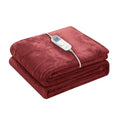 Wapaneus Foot Pocket Heated Blanket Electric Throw with 10 Heating Levels and 4 Timer Settings 4 Hours Auto Shut Off, Flannel Fast-Heating Heated Throw 50" x 60", Machine Washable,Red - color: Red, size: 50*60in