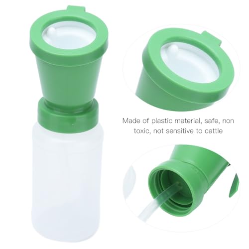 Green Plastic Teat Dip Cup, 300cc Livestock Teat Cleansing Container for Cattle, Sheep and Goats