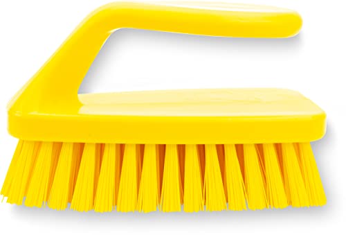 SPARTA Scrub Brush with Iron Shaped Handle and Stiff Bristles, Heavy Duty Scrubber Brush for Kitchen, Bathroom, Shower, Tile, Sink, Carpet and Bakepans, Polypropylene, 6 Inches, Yellow, (Pack of 6) - color: Yellow, size: 6 Inches (Pack of 6)