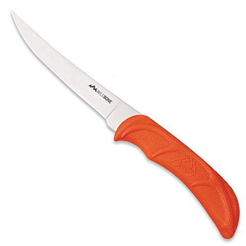 OUTDOOR EDGE 5" Wild Game Boning Knife - Fixed Blade for Processing Game and Fish with Rubberized Nonslip TPR Handle