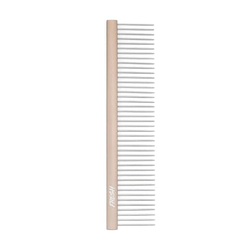 Fresh Ultra Wide Metal Pet Comb, Oval Aluminum Handle, Wide Tooth Spacing, Metal Grooming Comb for Dogs, 7.5" - style: Ultra Wide