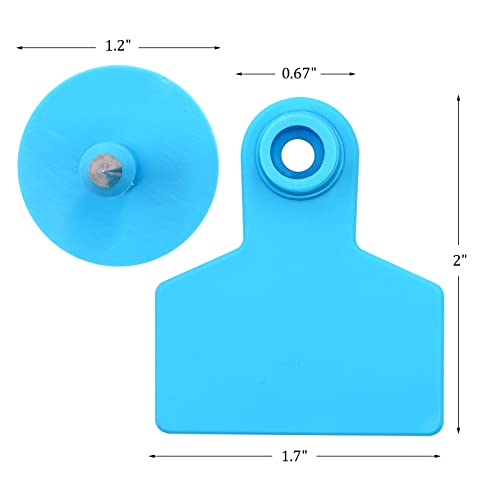 Blank Ear Tags 100 Pieces Livestock Identification Cards Blank Livestock Ear Tags for Cattle Cow Pig Goat Sheep Dog (Blue) - color: Blue