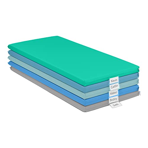 ECR4Kids SoftZone Rainbow Rest Mat, 2in, Sleeping Pad, Contemporary, 5-Piece | Soft foam with polyurethane cover, GREENGUARD Gold Certified, 2-6 years, fully assembled, non-slip base, daycare or classroom - color: Contemporary