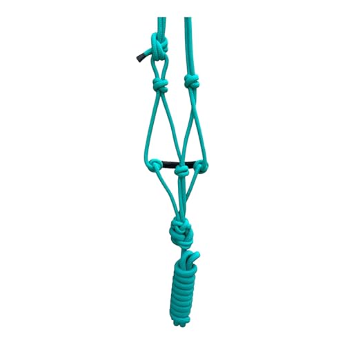 Majestic Ally Padded Beaded Nose Braided Rope Halter with 10' Matching Lead - Full (Turquoise) - color: Turquoise