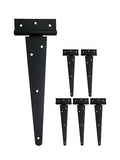 QCAA Extra Heavy Duty Tee Hinge, 14" X5" x3.0mm, Steel, Elegant Sanded Matte Black, 6 Pack - color: Elegant Frosted Matte Black, size: 6 Pack