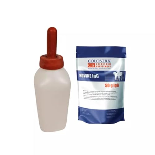 IVS 2Qt Nursing Bottle Kit Colostrx CS Colostrum Supplement-Newborn Calves | Snap-On Nipple | Durable Feeding Solution | Immune Support Farm Starter Kit - size: 2 Quart – With Colostrx CS