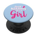 Just Kidding It's a Girl Pink Gender Reveal Party Supplies PopSockets Adhesive PopGrip - style: Adhesive PopGrip