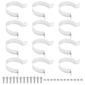 M METERXITY 12-Pack 1-5/8" Brace Bands Chain Link Fence Parts | Galvanized Steel Chain Link Brace Band with Bolts and Nuts for Fence, Gate, Posts, Rust-Resistant [Silver] - size: 1-5/8"