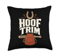 Hoof Trim Farrier Horseshoe Rasp Throw Pillow - size: 18x18