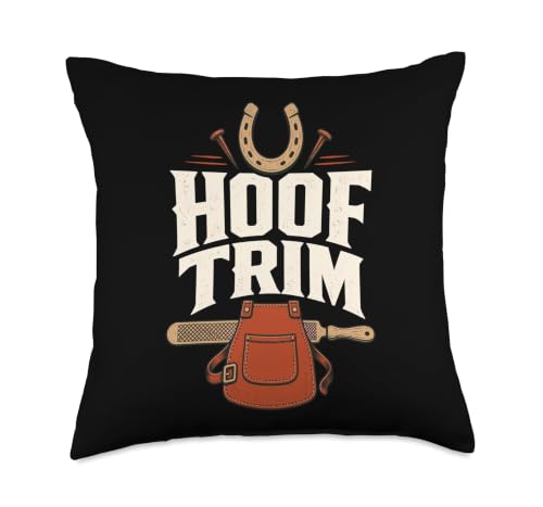 Hoof Trim Farrier Horseshoe Rasp Throw Pillow - size: 18x18
