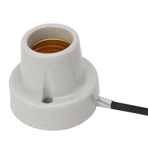 Reptile Ceramic Heat Lamp Holder, Light Fixture Holder E27 Socket High Temperature Proof, Easy Installation, Universal Usage for Tortoise (US Plug 120V)