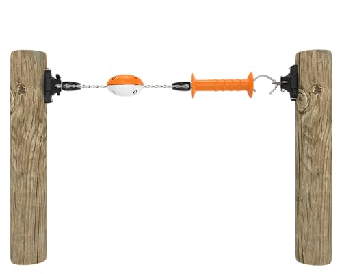 Gallagher Electric Bungy Gate Kit | Adjustable 11.5ft to 23ft Electric Fence Gate for Livestock and Horses | Stainless Steel Conductors, Pinlock Insulator & Latch | Safe, Flexible, UV-Resistant Design