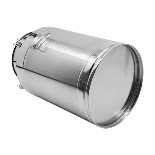 76L/20.1Gal Milk Can, 304 Stainless Steel Airtight Storage Pail with Locking Sealed Lid, Carry Handle, Heavy Duty Food Grade Bucket, Storage Container for Wine, Oil, Beverage, Home, Farm, Kitchen Use - size: 76L/20.1Gal