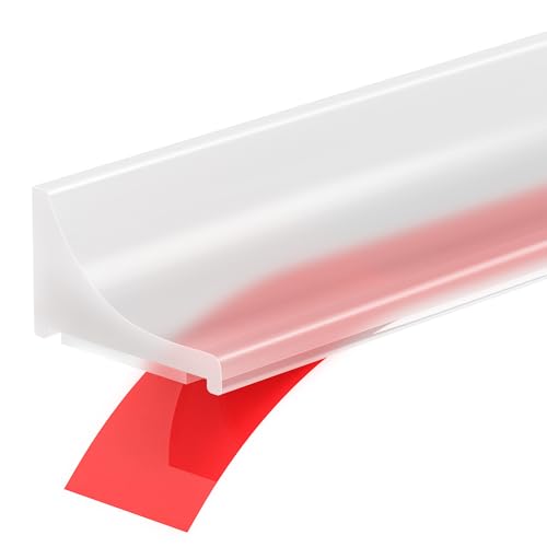 39Inch Shower Threshold Water Dam, Self-Adhesive Silicone Shower Barrier Water Stopper Shower Door Bottom Seal Strip Shower Splash Guard for Bathroom Kitchen Bathtub - color: Transparent, style: 39 inch