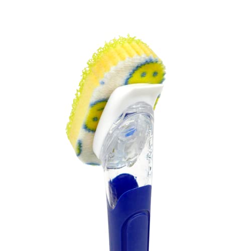 Colors May Vary | Soap Dispensing Dish Brushes, Texture Changing Washing Up Sponges With Liquid Dispenser - color: Blue