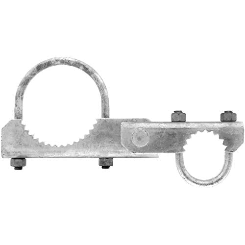 Chain Link Fence 180 Degree Commercial Duty Gate Hinge-for 2-3/8" Outside Diameter Gate Post/Pipe & 1-5/8 Thru 1-7/8" Gate Frame. Chain Link Post Gate Hinge - Hinge U Bolts Included - 1 Hinge Assy. - size: 2-3/8" Post - Each
