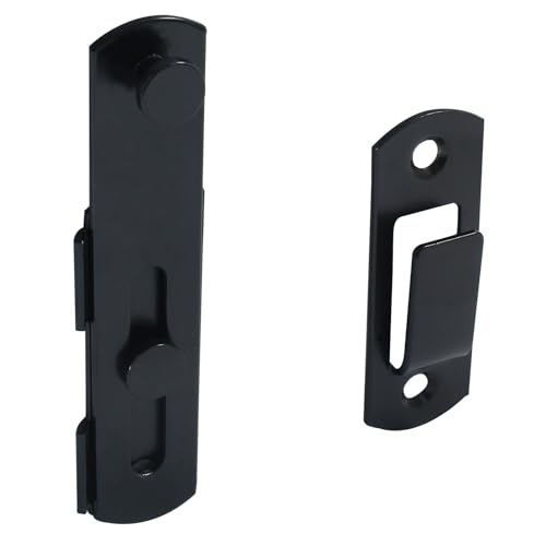 Waziaqoc Barn Door Latches, 3.93 x 2.75 Inch, Black, 2 PCS | Sliding Barn Door Lock, Stainless Steel, For Barn Door Cabinet Window Closet Door - size: 3.93 x 2.75 Inch