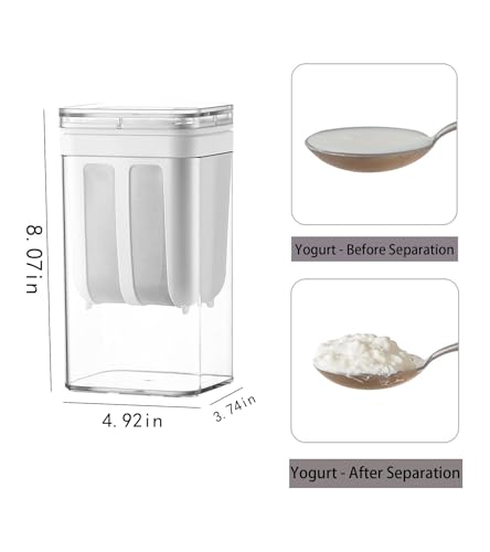 1800MLGreek Yogurt Maker - Ultra Fine Yogurt Strainer ，Reusable Rice Tea Juicing Food Sieve Strainer(L) - size: L