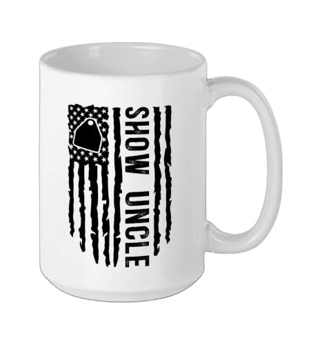 Livestock Show Uncle US Flag Livestock Show Uncle Ceramic Mug, White, 15oz - color: White, size: 15 Ounces