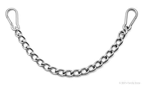Will's Family Store 12 inches Stainless Steel Horse Curb Chain Tom Thumb Snaffle Chain - size: 1 pack, style: Tom thumb snaffle