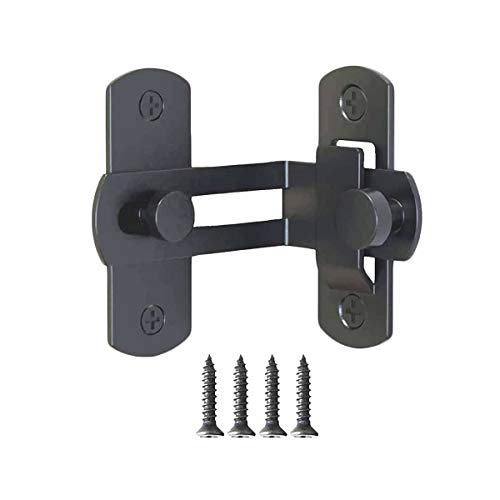 Stainless Steel 90 Degree Flip Door Sliding Latch - Safety Barn Door Lock, Right Angle Curved, Corrosion Resistant