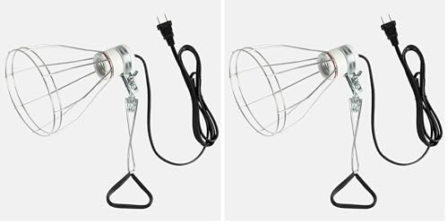 Simple Deluxe E26 Clamp Lamp Light with Steel Cage Wire Grillup, Suit for 250W Lamp (No Bulb Included) with 6 ft Cord, 2 Pack - size: Lamp Cage (250 Watts) (Pack of 2), style: 1-Pack (Ceramics)