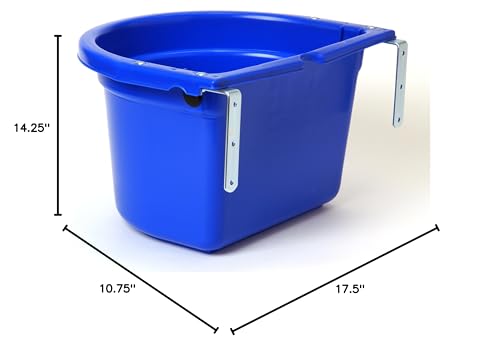 Little Giant® Plastic Fence Feeder | Pig Feeder | Clip On Fence Feeder | Mountable Feed Bucket | 20 Quarts | Blue - color: Blue, size: 20 Quarts